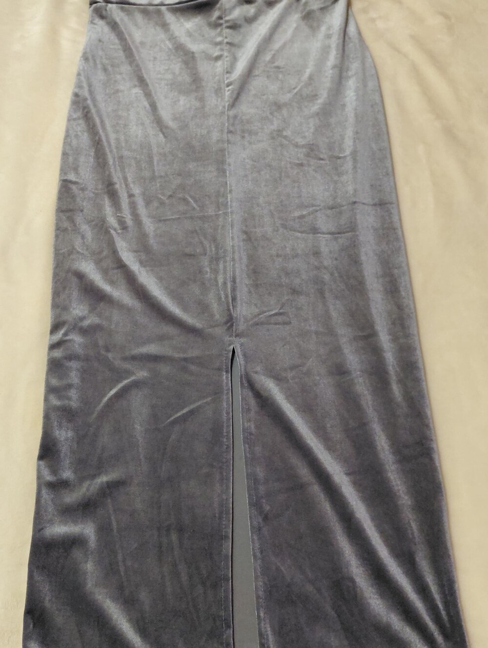 The Vintage Shop Gray Velvet Midi Pencil Skirt Size M NWT